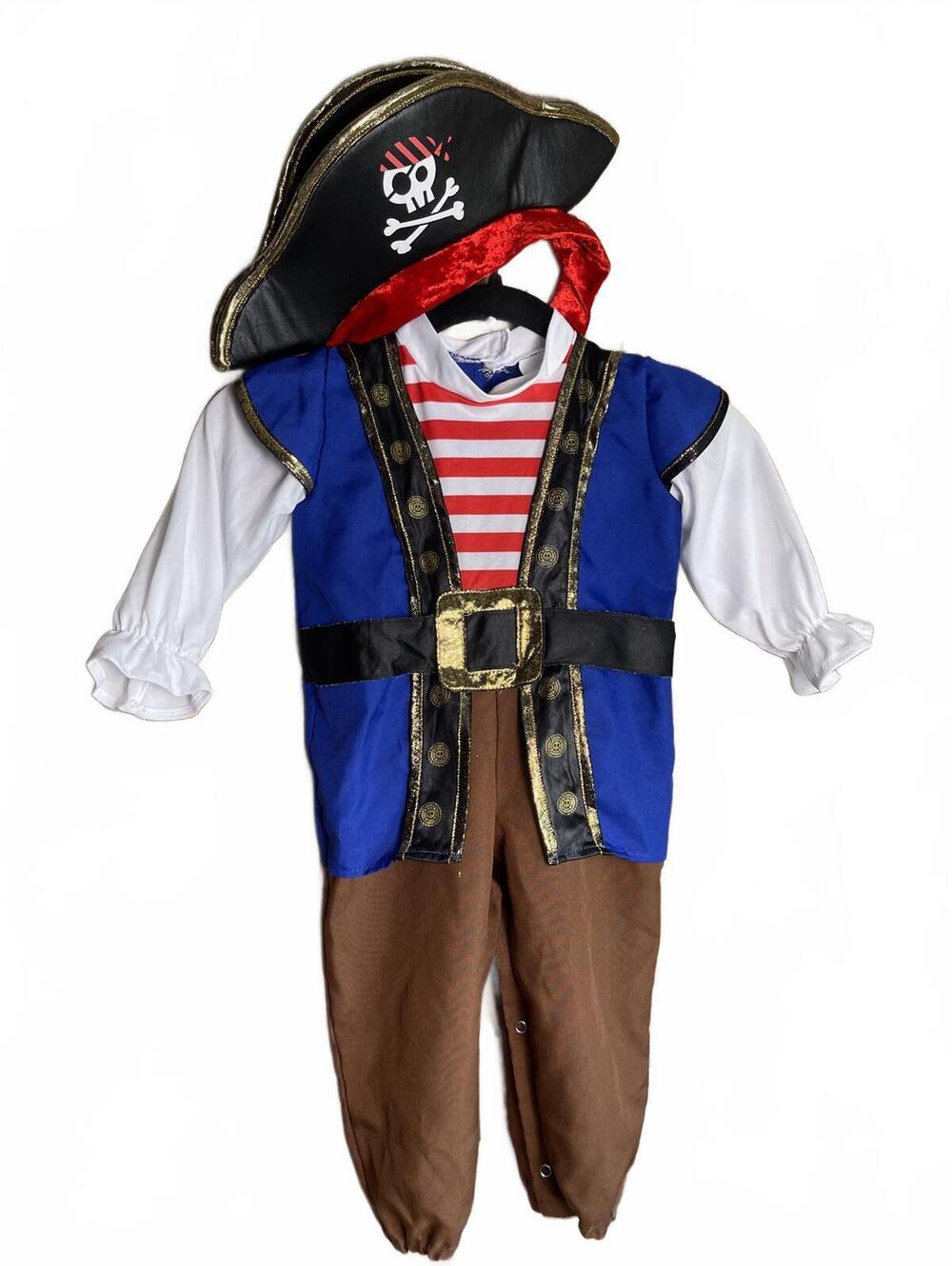 Unisex Baby Pirate Costume Jumpsuit with Hat, 12-18 Months
